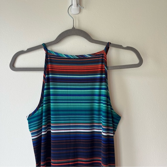 Jessica Striped multicolour sleeveless maxi dress size 4 lightweight stretch - Picture 9 of 10